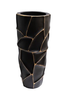  Кашпо d30х69см черное с золотом GARDA DECOR