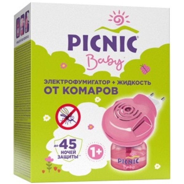  Электрофумигатор + жидкость от комаров 30мл до 30 ночей Picnic Baby