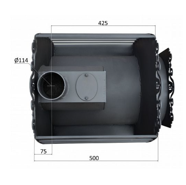  Печь банная Финка в решетке 8мм до 16м3 б/бака 800*650*450 