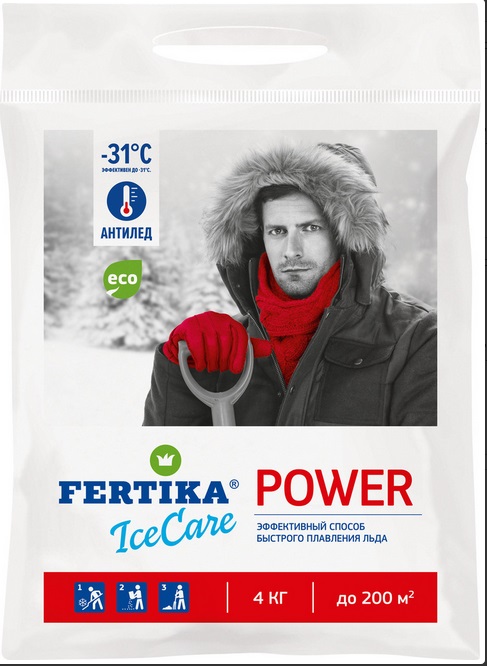  Реагент противогололедный Фертика IceCare POWER -31°C 4 кг АО "ФЕРТИКА"