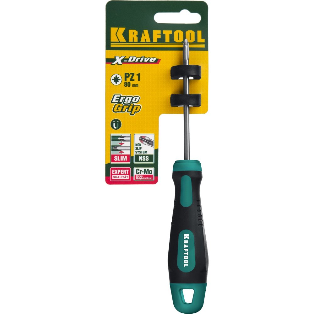  Отвертка +PZ1*80мм 250073-1-080 Driver KRAFTOOL