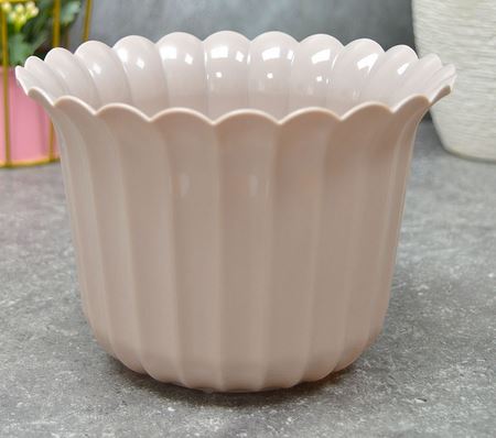  Горшок для цветов пластиковый Виола 3л d213мм h168мм, темно-кремовый