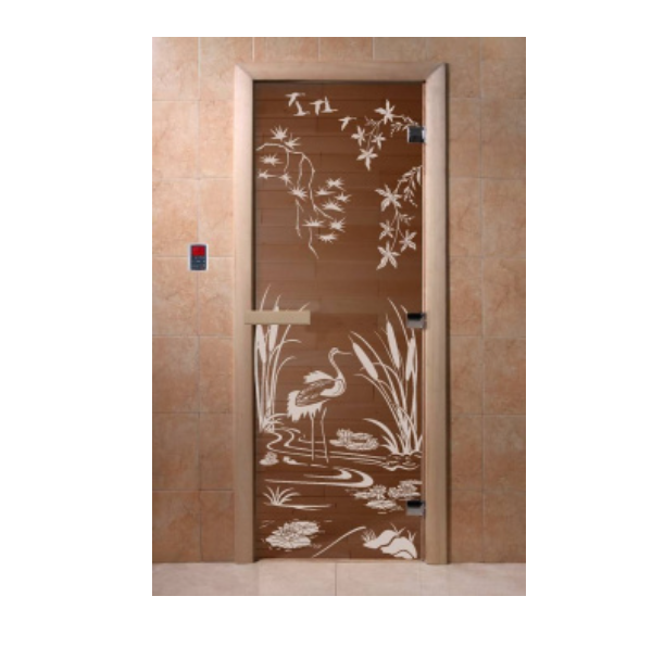  Дверь банная 190х70см Камышовый рай бронза 8мм стекло DW00045