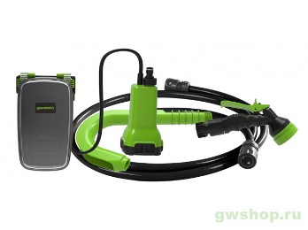  Насос аккумуляторный для полива из бочки 24В без АКБ и ЗУ G24SWP Greenworks 3401007