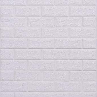  Панель ПВХ 700х770х4мм 3Д самокл Белый Кирпич BZ1-JS-001