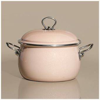 Кастрюля эмалир. 5,2л с крыш эфф.метал розовая 901-098 Deluxe