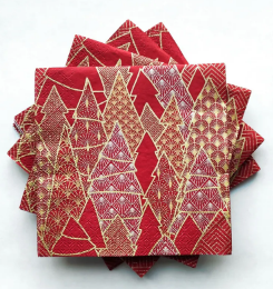  Салфетки бумажн. Bouquet Home collection Classic 3-х сл 20шт Новог.ель на красн 42378