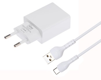  Зарядное устройство сетевое U-16t USB 2,4А каб.Type-C 1м белое Mirex 9222972