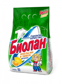  Стиральный порошок Биолан автомат 2,4кг Апельсин и лимон