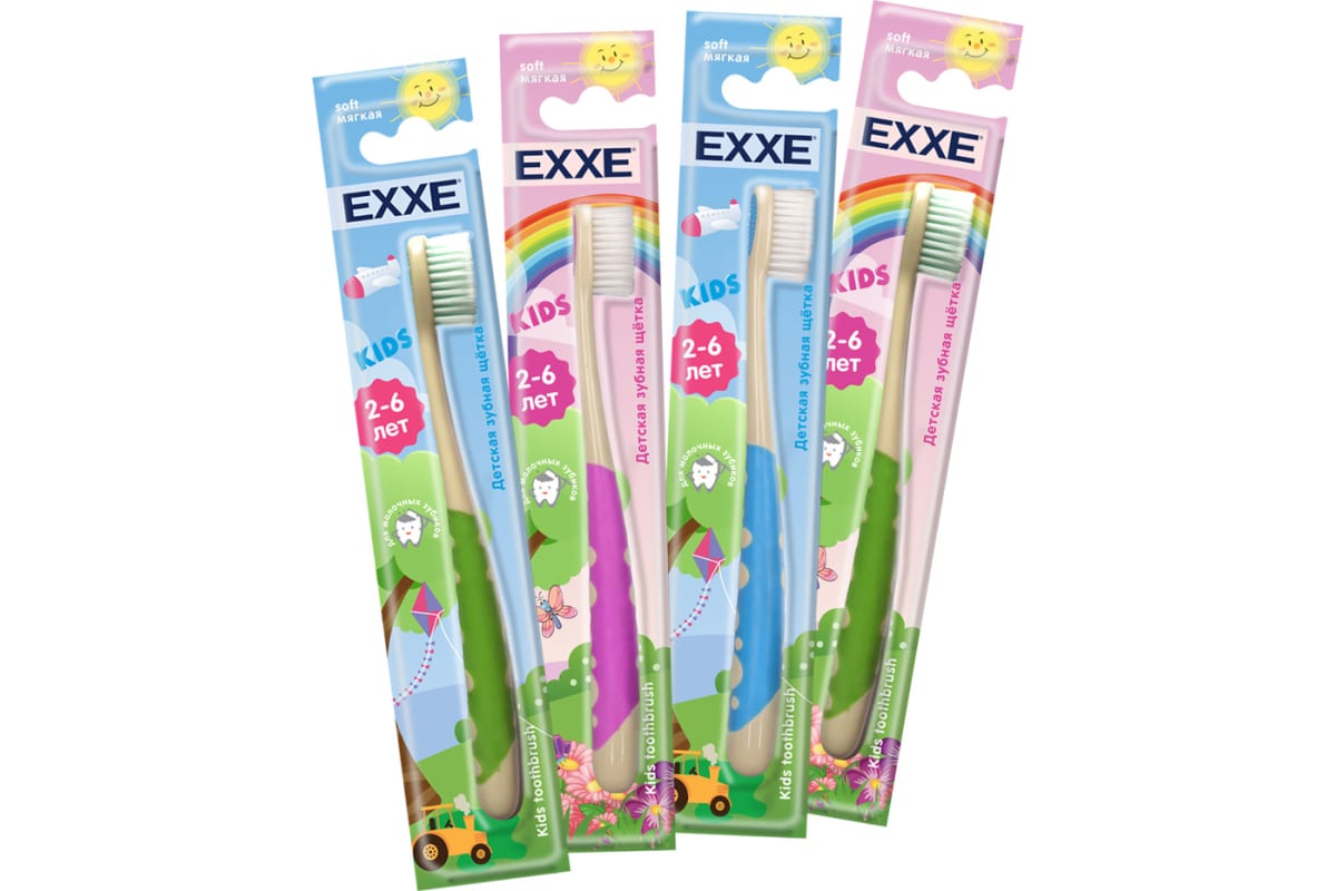  Щетка зубная EXXE детская Kids 2-6 лет мягкая