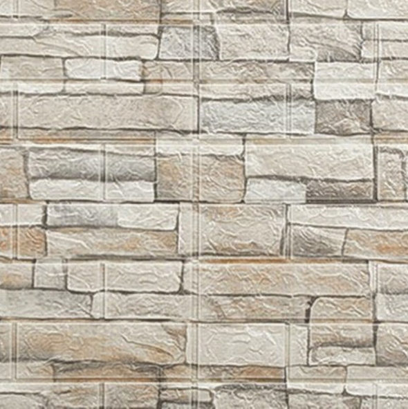  Панель ПВХ 700х770х3мм 3Д самокл Камень лофт серый 322