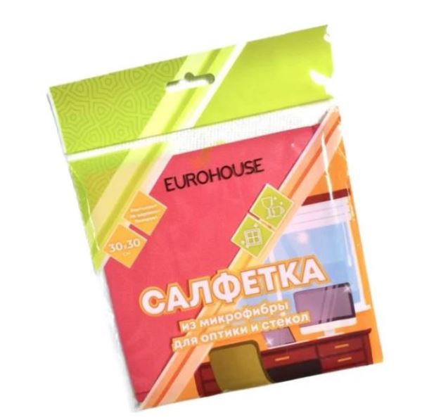  Салфетка из микрофибры 30х30см Для оптики и стекол Еврохаус 3595