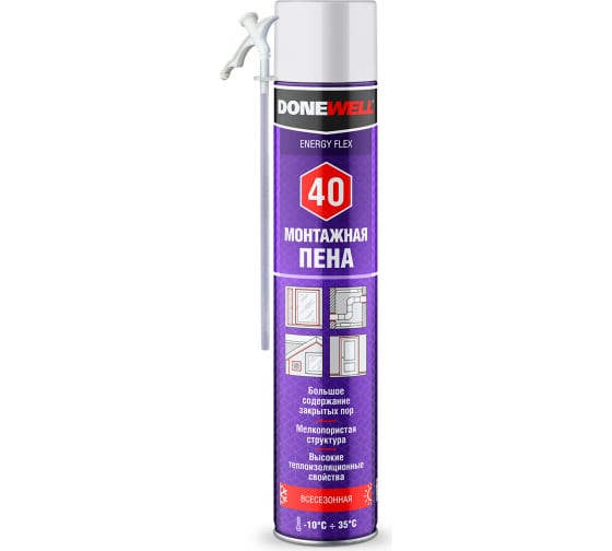  Пена монтажная бытовая 1000мл в/с DONEWELL ENERGY FLEX 40 DPH10U40