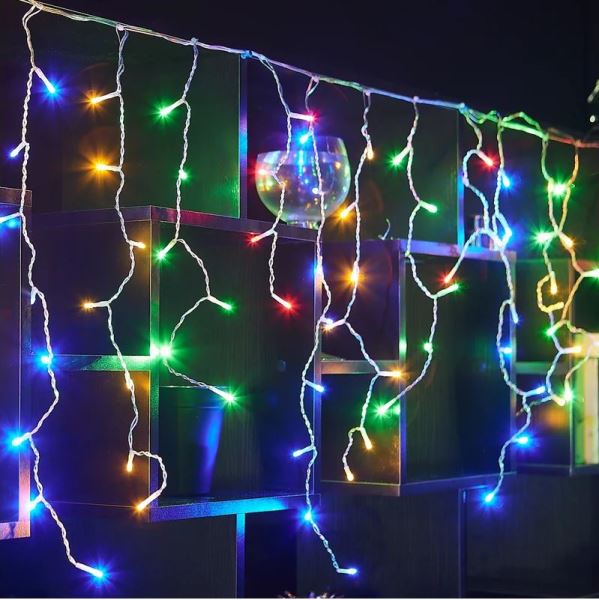  Гирлянда св/д бахрома 25м уличная 440LED IP44 разноцвет прозрачный провод ULD-B25006-440