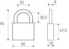  Замок навесной 58мм HG-360 d7мм Стандарт 4868