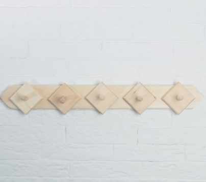  Вешалка для бани деревянная 5 крючков 570×80×100 Эконом №1 А214