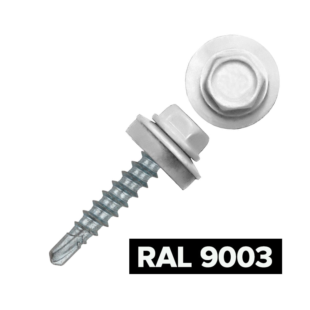  Саморез кровельный 25х5,5 белый (200шт) RAL 9003 1000181 КЧ