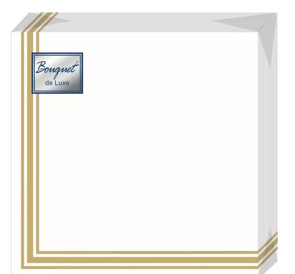  Салфетки бумажн. Bouquet de Luxe 3-х сл 25шт Зол.рамка 24х24см 37888