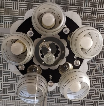  Люстра 60Вт 5*Е27+RGB LED 1493/5 CR космос