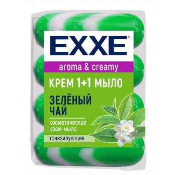  Мыло 90г*4шт Exxe 1+1 зелен.чай  С0006819