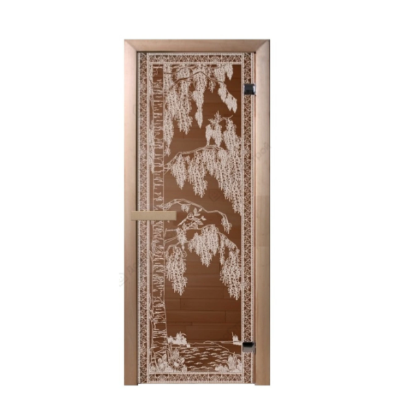  Дверь банная 190х70см Березка бронза хвоя 6мм стекло DW01579/DW02237