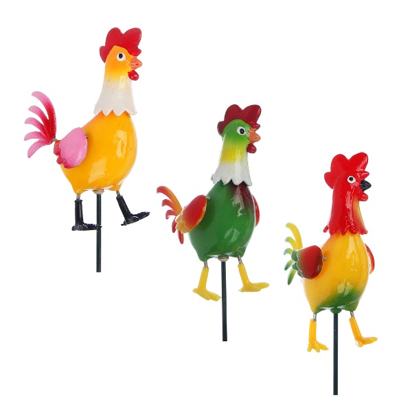  Фигура на стержне Петушок 60см, металл, пластик 153-210 Inbloom