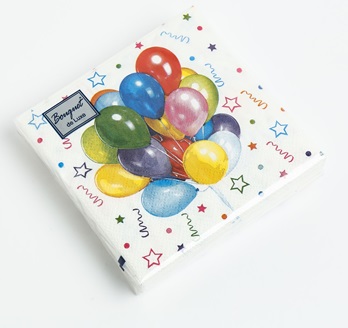  Салфетки бумажные 3-х слойные 24х24см 25шт ВЕСЕЛЫЙ ПРАЗДНИК Роскошный Букет