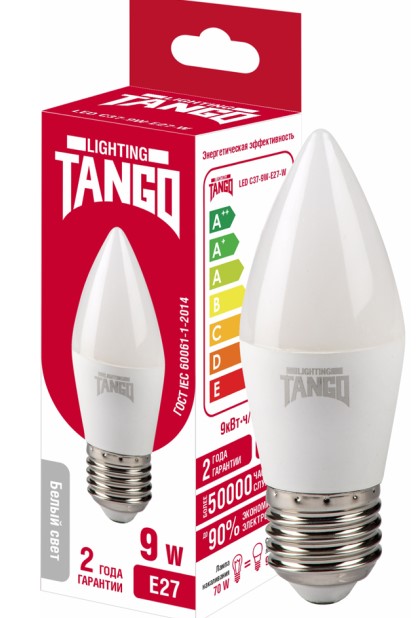  Лампа св/д свеча E27 4000К 9w Tango Led 1003951