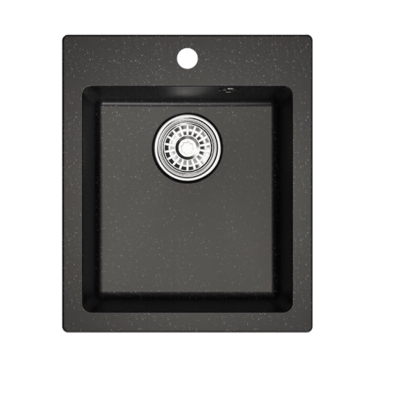  Мойка 420х500мм кварц квадрат с крылом черная ML-GM14
