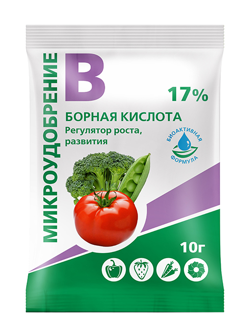  Микроудобрение Борная кислота 10г для развития, плодоношения растений ГК БиоМастер (к200)