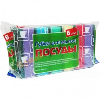  Губка для посуды 6шт (уп.45шт) Г1175 УфаПак *
