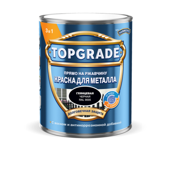  Краска гладкая черная 0,75л Topgrade