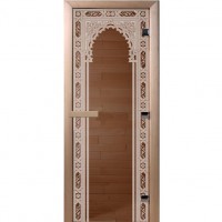 Дверь банная 190*70см Восточная арка бронза 8мм стекло DW00079
