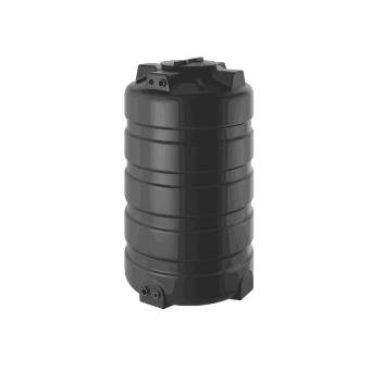  Бак для воды с фитингом 300л цилиндр. вертикал. черный