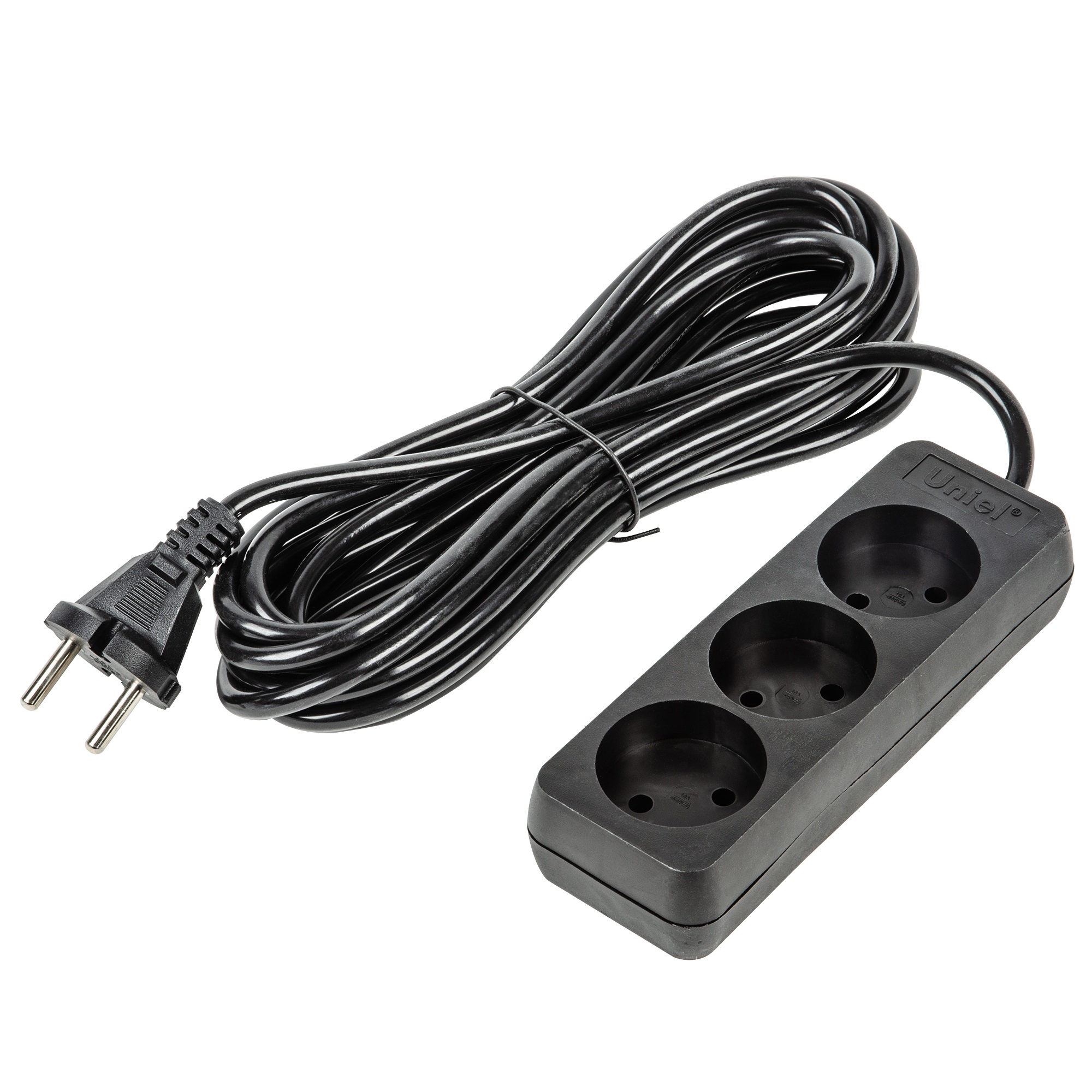  Удлинитель 3-местный 5м б/з Ultra черн S-CU3-5 Uniel UL-00009985