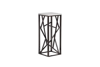  Стол журнальн.высокий иск.мрам/тем.хром 30х30х75 GARDA DECOR