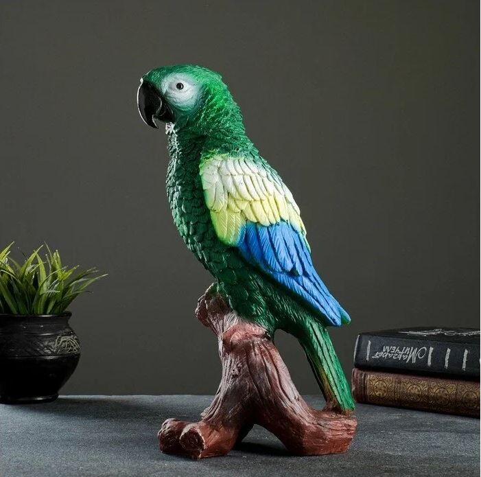  Фигура Попугай на коряге синий ФР-00005068