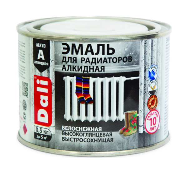  Эмаль для радиаторов алкидная 0,5л DALI арт.80204 Рогнеда