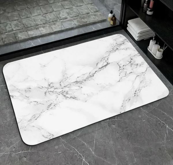  Коврик для ванной 50*80 диатомитовый серый мрамор 41163