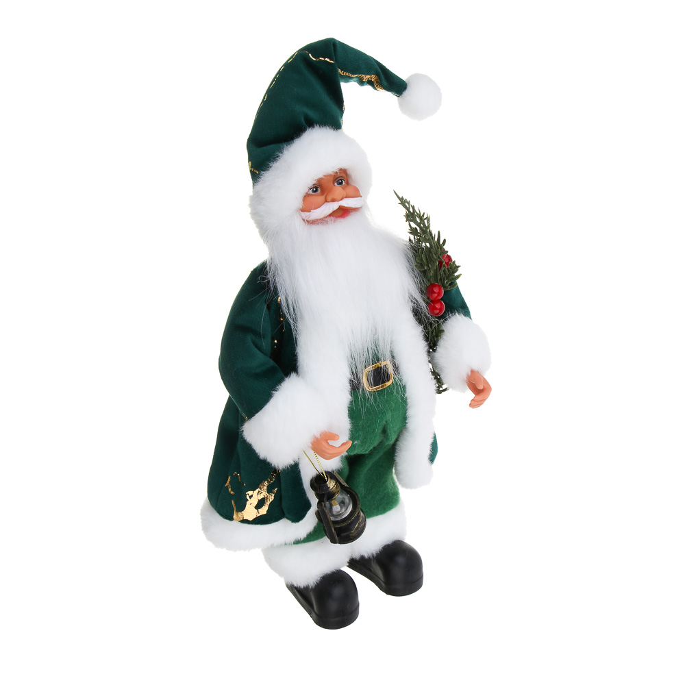  Сувенир Санта 41см полиэстер, зеленый 140-149 Сноу Бум