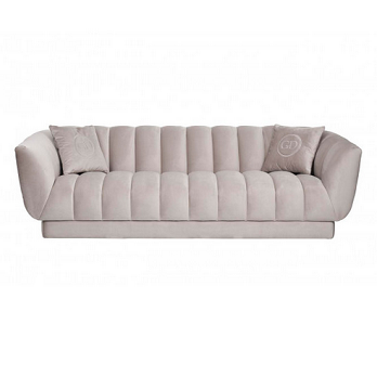  Диван Фабио (Fabio) трехмест.велюр бежевый Фант17 239х95х72см, 2 подушки GARDA DECOR