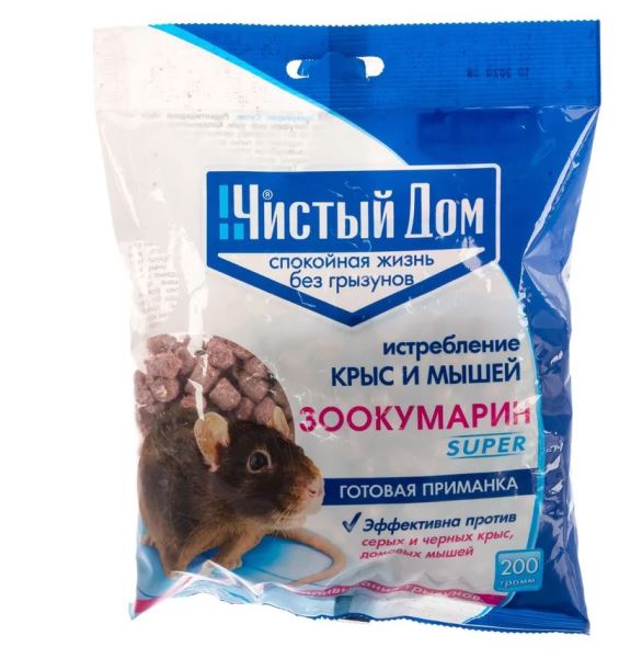  Зоокумарин супер 200г от крыс и мышей 03-763 Чистый Дом