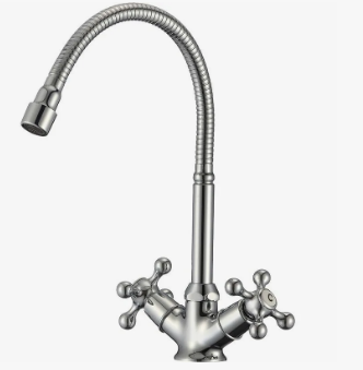  Смеситель для кухни G312510 2-х вент высок.гибк излив гайка Kreshel Gota Rocio