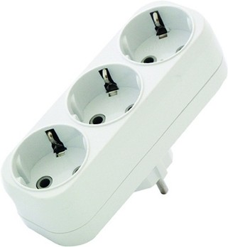  Тройник 16А с/з линейн бел 250Вт А303 Универсал