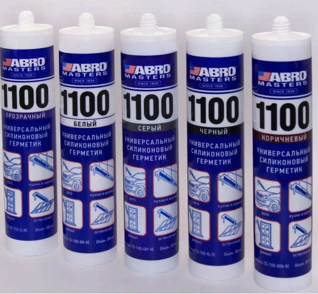  Герметик силиконовый 280мл прозрачный 1100 ABRO MASTERS SS-1100-CL 
