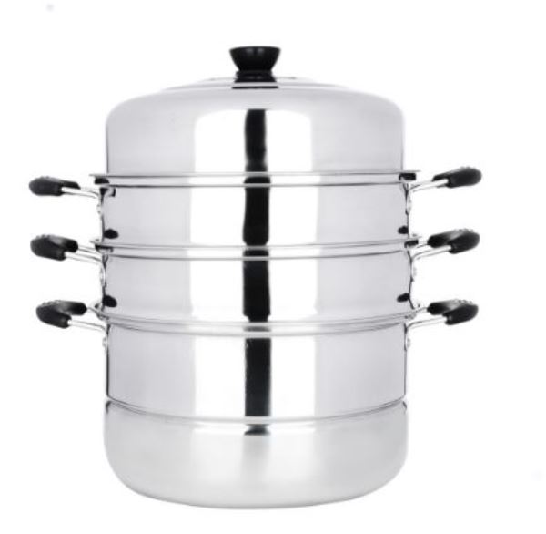  Мантоварка нерж 28см 3 яруса 822-107 