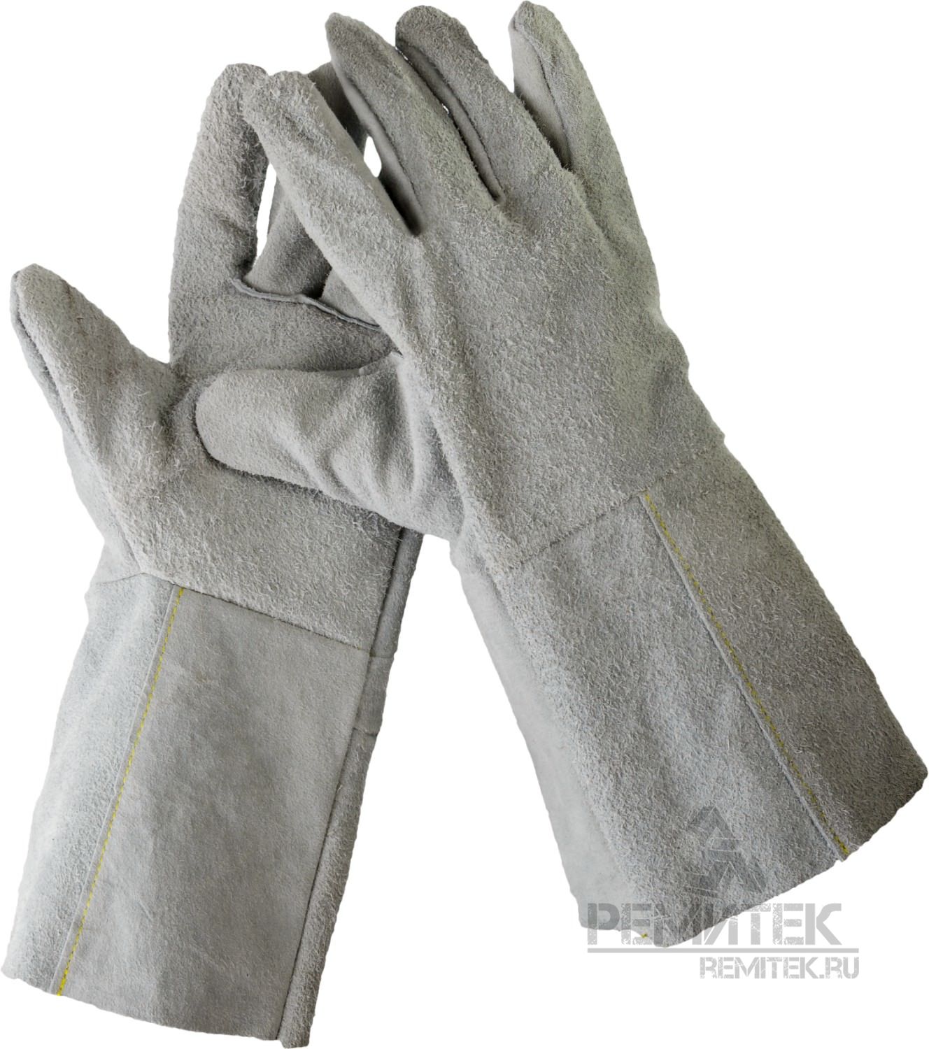  Перчатки спилковые Краги длина 350мм 11337-XL Сибин