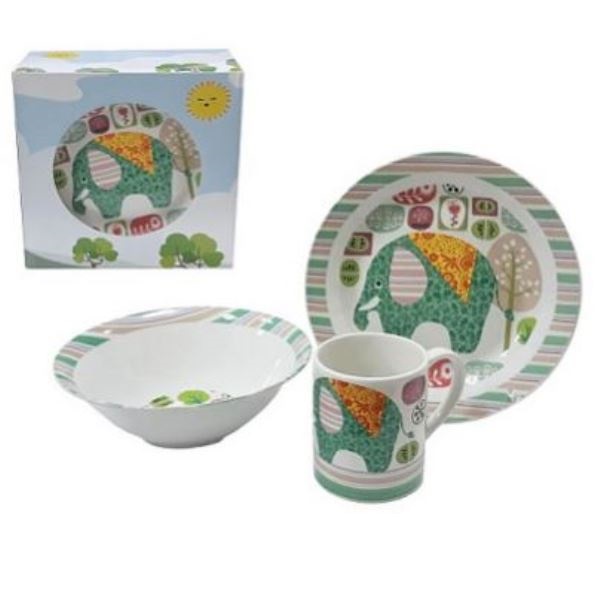  Набор для завтрака 3пр Слоненок 200мл550мл19см 88692
