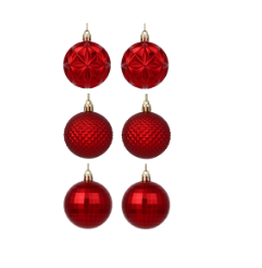  Набор шаров 6шт 6см красный 373-538 Сноу Бум