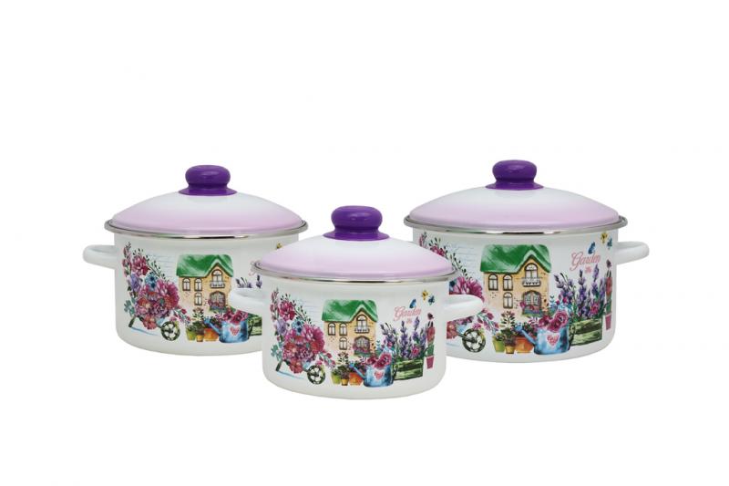  Набор кастрюль 3 пред эмалир Весен.сад 2-3208/6 106244